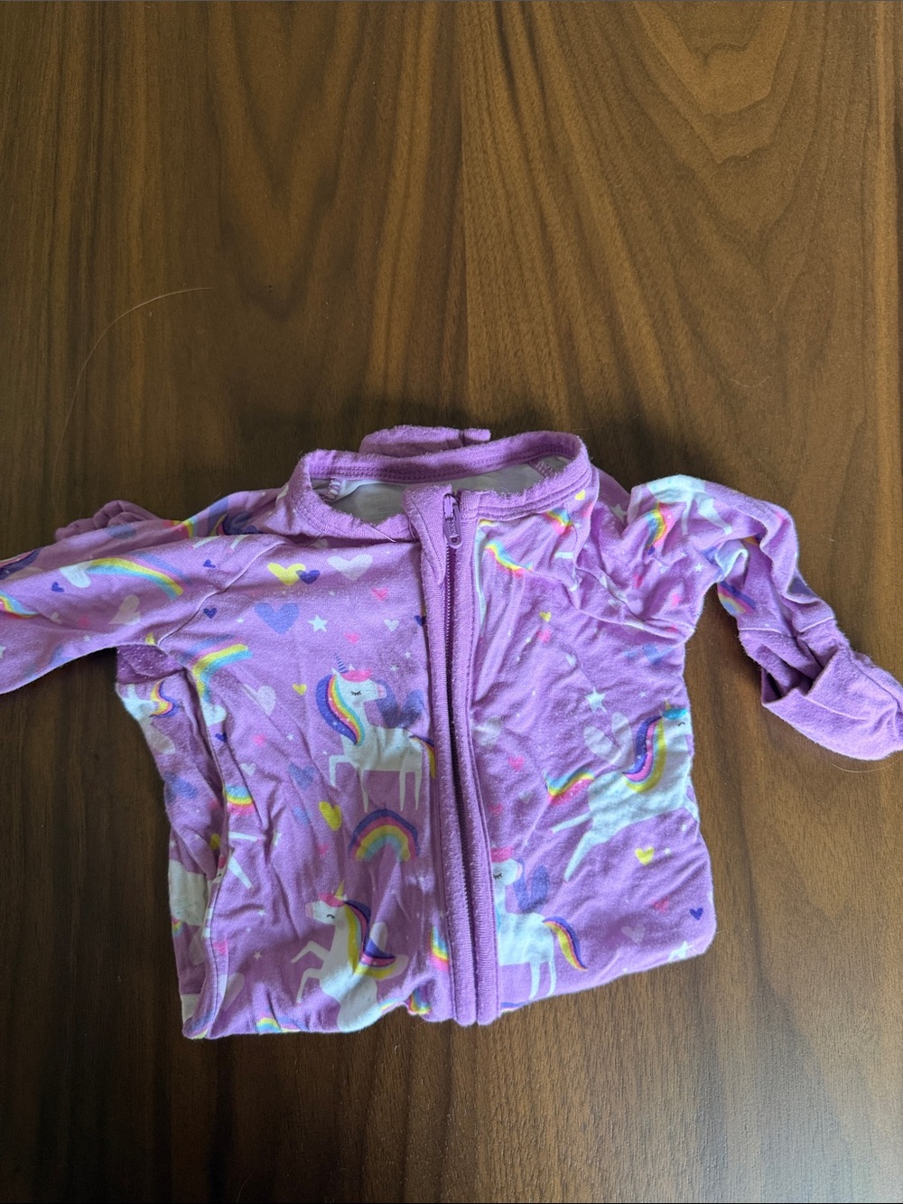 Little Sleepies Purple Unicorn Rainbow One-Piece